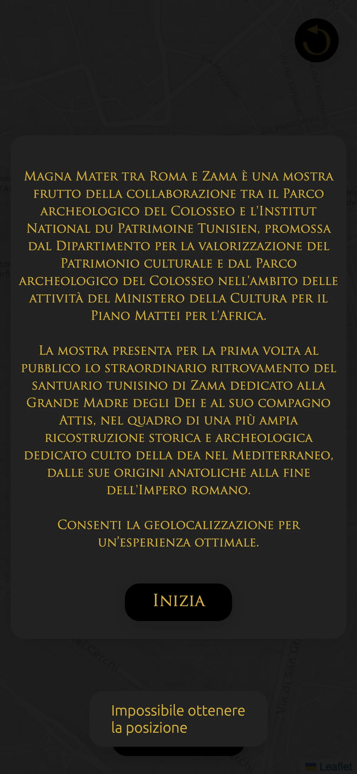 Écran de visite guidée Magna Mater