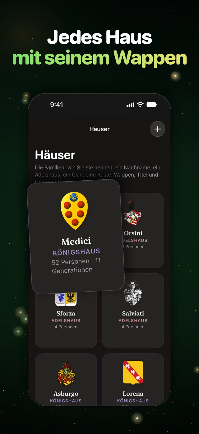 Jedes Haus mit seinem Wappen