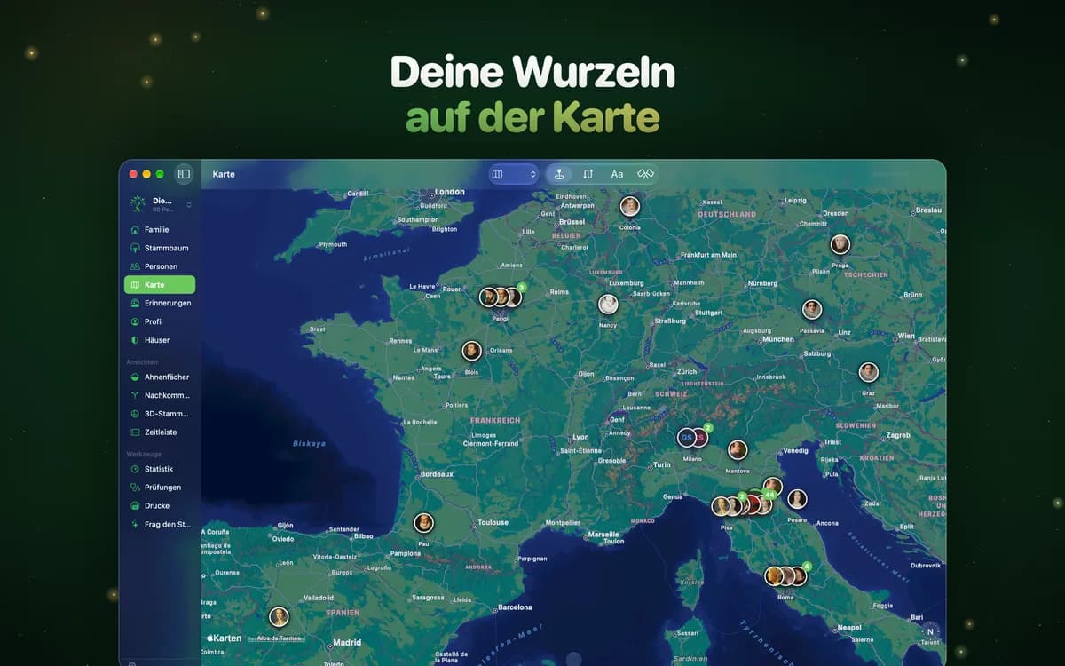 Deine Wurzeln auf der Karte