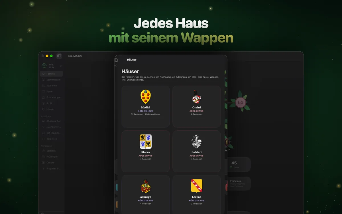 Jedes Haus mit seinem Wappen