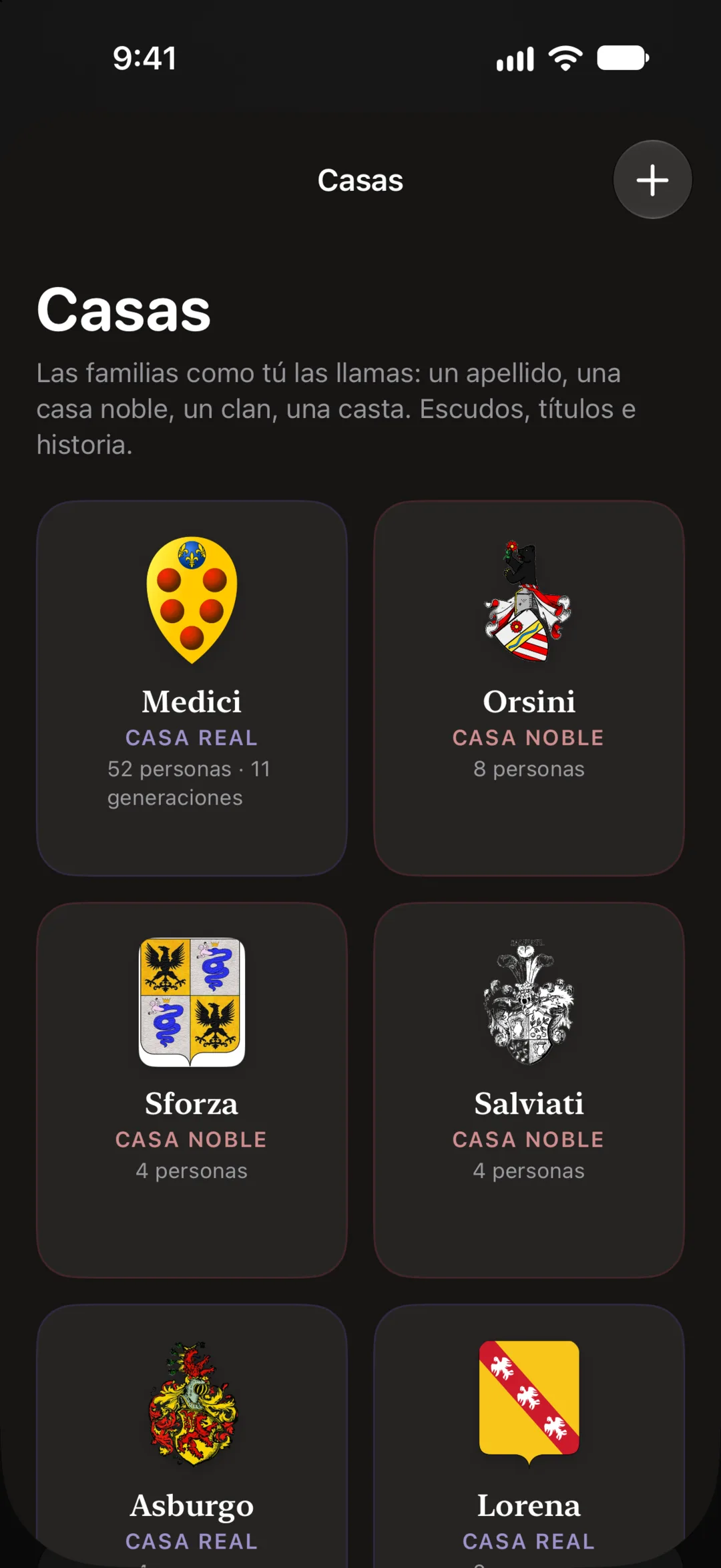 Albera — Cada casa, con su escudo