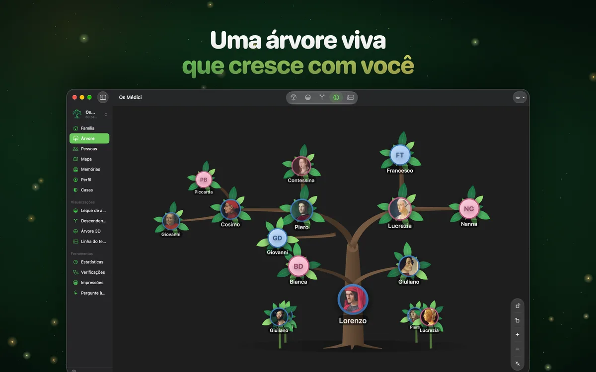Uma árvore viva que cresce com você