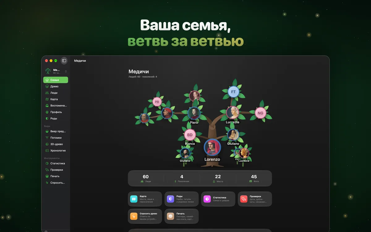 Ваша семья, ветвь за ветвью